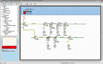 Das Projektierungstool NetCalc® ist die Auslegungssoftware für den Energiebus des Field Drive System® in Form von Linien-, Baum- und Netzwerkstrukturen für AC-Netzwerke mit symetrischen und unsymetrischen Lasten. Die Grafikoberfläche unterstützt die Erstellung beliebiger Netzstrukturen. Die integrierte Komponentenbibliothek berücksichtigt nicht nur Motorstarter und Frequenzumrichter sondern auch Einspeise- und Schutzorgane. Diese können je nach Anwendung entsprechend den Anforderungen frei konfiguriert werden. Bereits während der Eingabe werden Kenngrößen wie “Spannungsfall” oder “Strombelastung”, berechnet und mit einer Ampelfunktion visuell dargestellt werden. Während der Planungsphase können so schnell und unkompliziert Layoutanpassungen neu berechnet werden oder elektrische Werte optimiert werden.